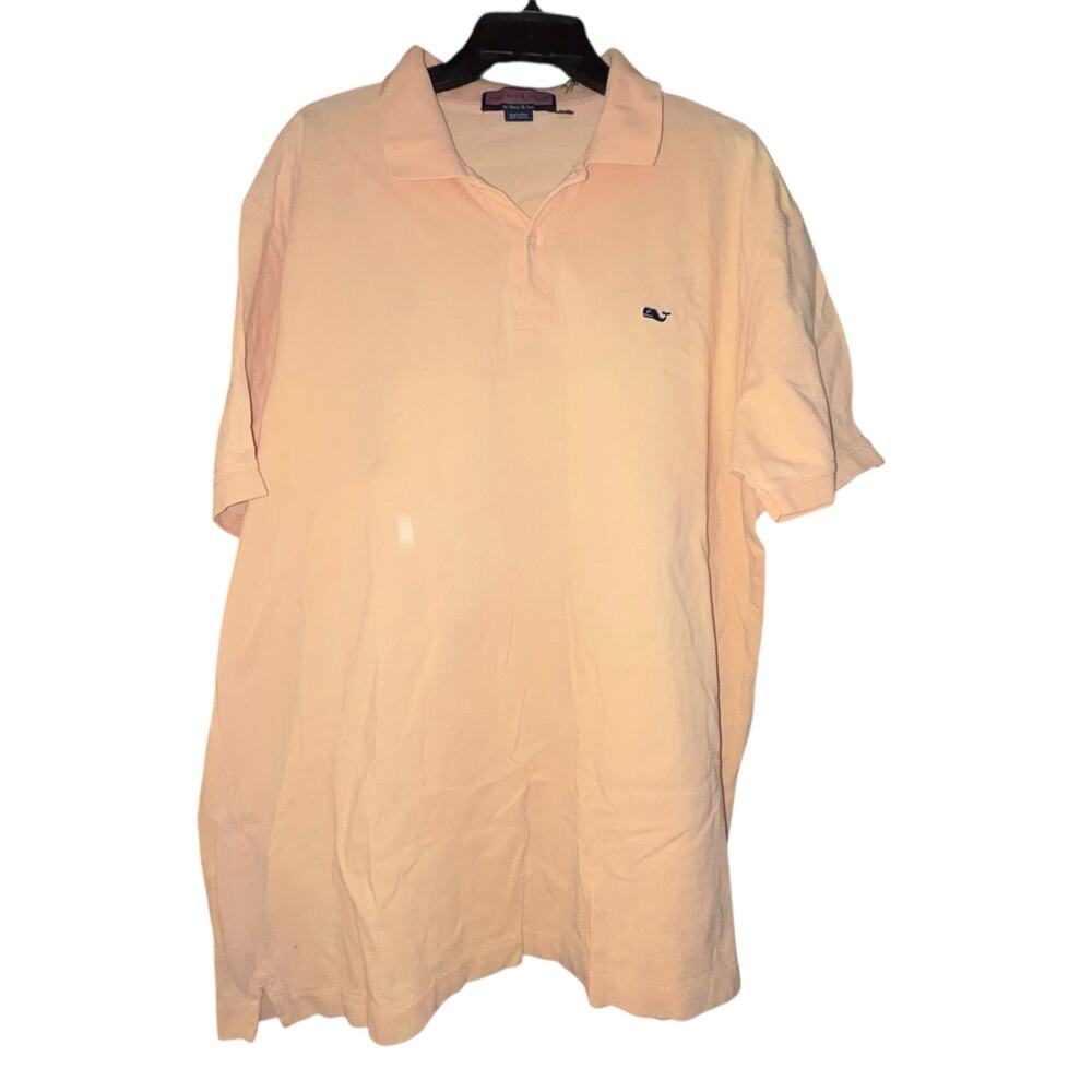 Vineyard Vines Mens Polo Shirt Yellow Large 100% Cotton Preppy Golf Tennis